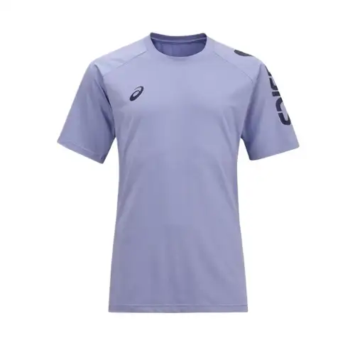 ASICS T Shirts Unisex Purple Crew Neck Moderate