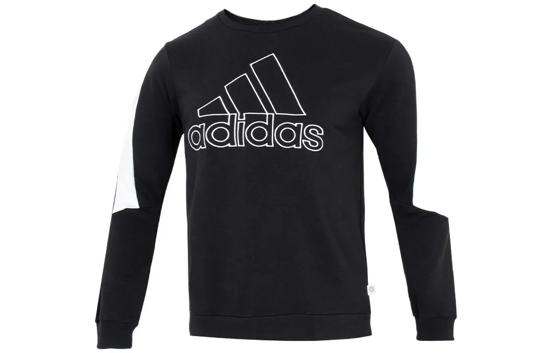 Adidas Sweatshirts Men's Black Crew Neck Moderate Straight Fit