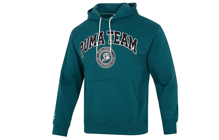 PUMA Winterized Sweatshirts Men's Green Hooded Moderate Regular