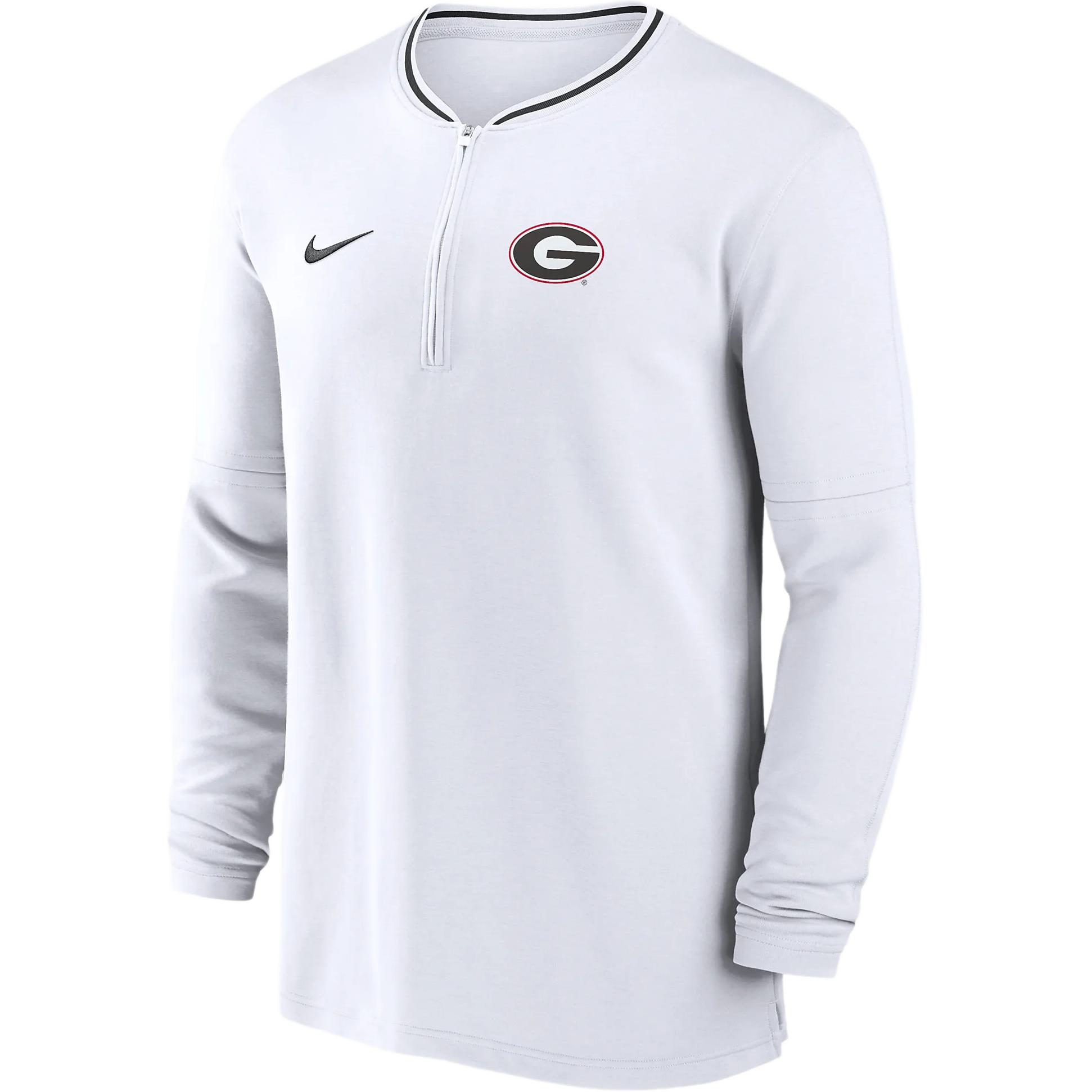 Nike Georgia Bulldogs Sideline Coach Men's Nike Dri FIT College 1/2 Zip Long Sleeve Top