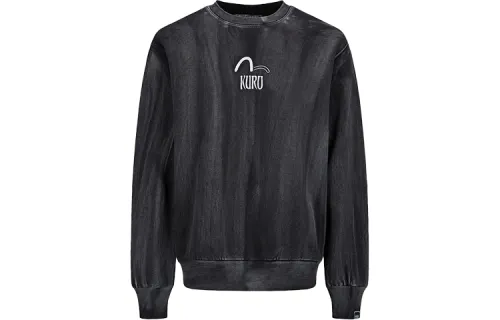 EVISU Sweatshirts Men's Black Crew Neck Moderate