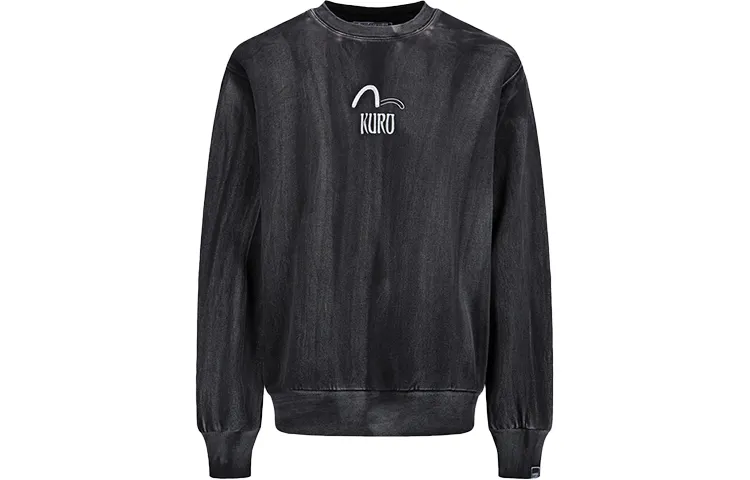 EVISU Sweatshirts Men's Black Crew Neck Moderate