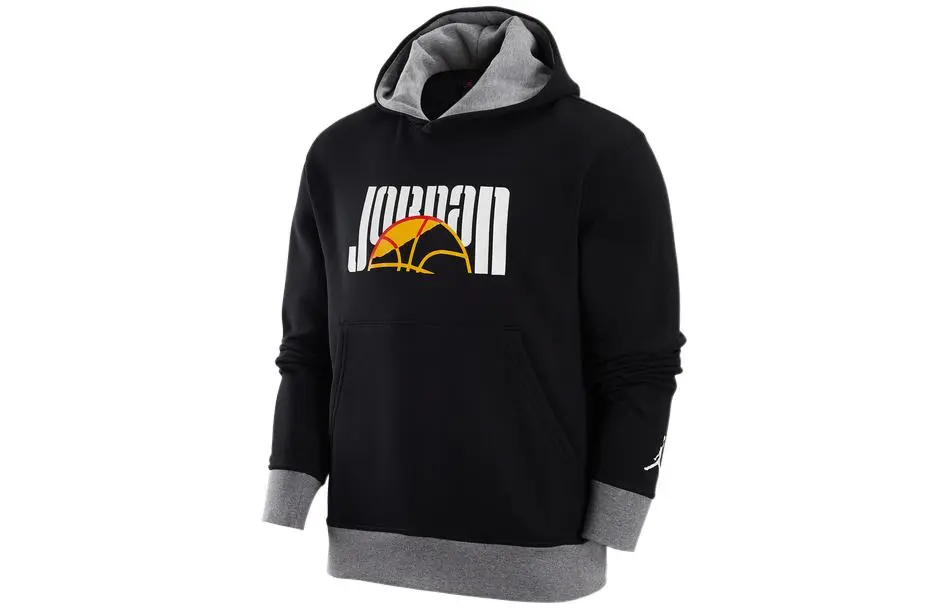 Jordan Sweatshirts Men's Black Hooded Moderate Regular