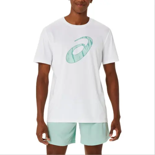 Asics SHORT SLEEVE TOP SEASONAL LOGO GRAPHIC T Shirt Men's Bright White