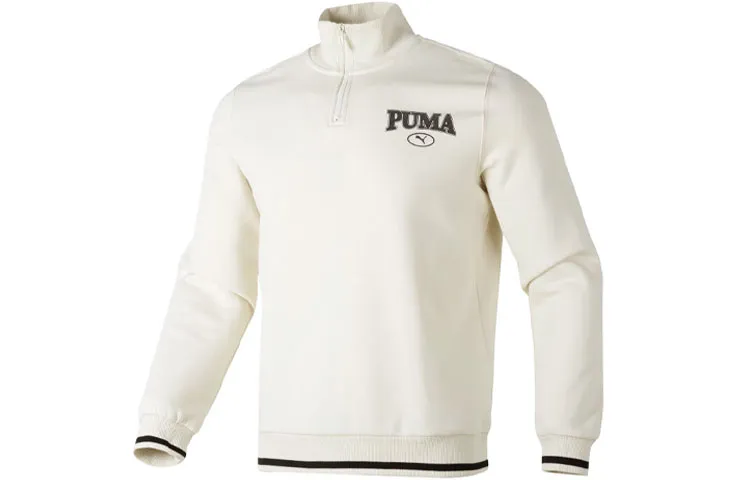 PUMA Sweatshirts Men's White Stand Collar Moderate Other