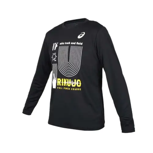 ASICS T Shirts Men's Black Crew Neck Moderate Straight Fit