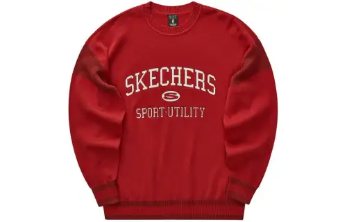 Skechers Colorful Sweatshirt Unisex Berry Red