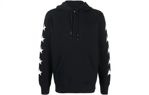 star-print cotton hoodie