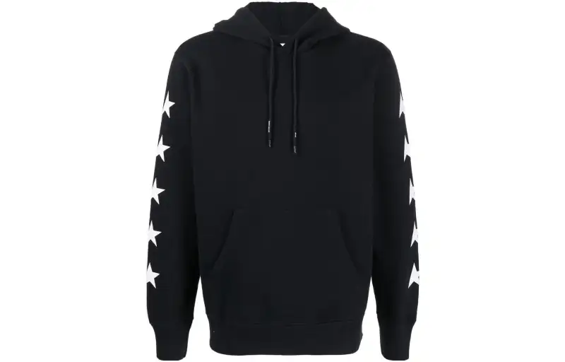 star-print cotton hoodie