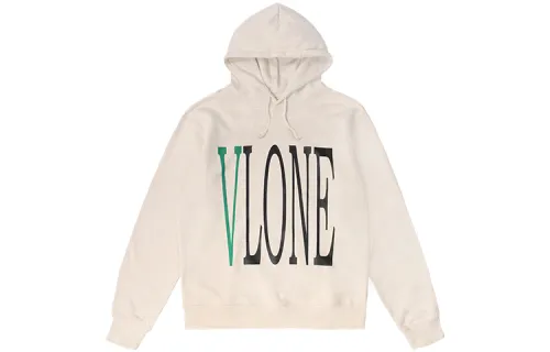 VLONE Big Logo Series Sweatshirts Unisex Ecru Hooded Moderate Regular
