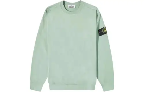 STONE ISLAND Sweatshirts Men's Green Crew Neck Moderate Regular