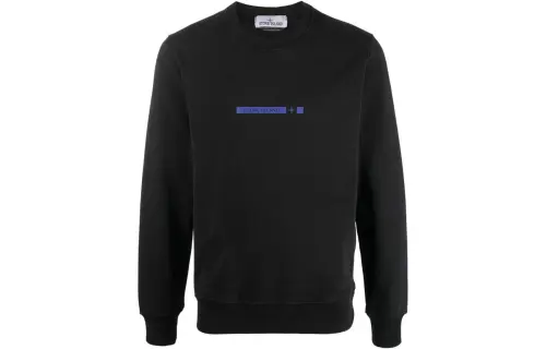 STONE ISLAND Sweatshirts Men's Black Crew Neck Moderate Regular