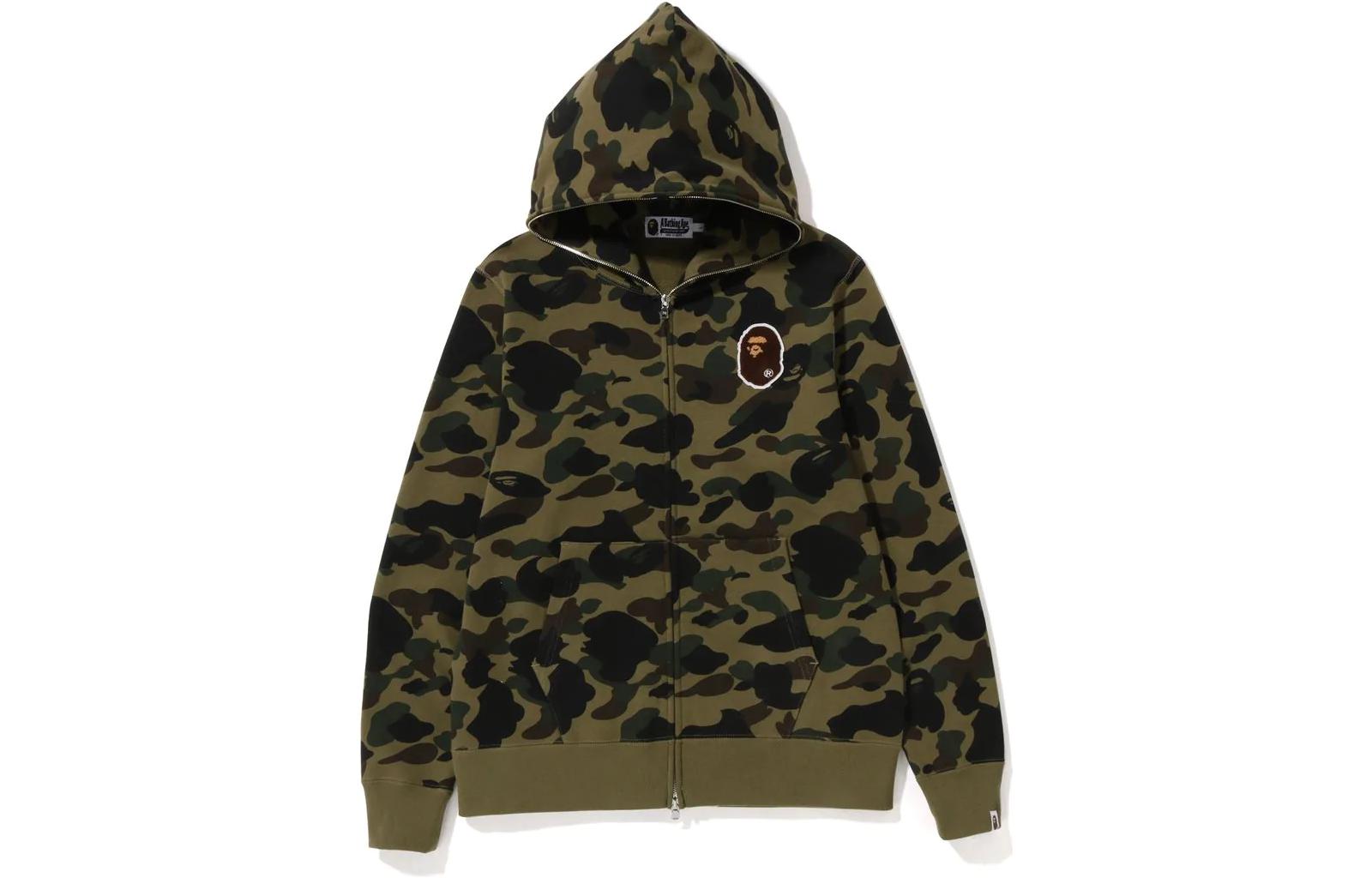 Bape 1St Camo Ape Head Patched Full Zip Hoodie FW22