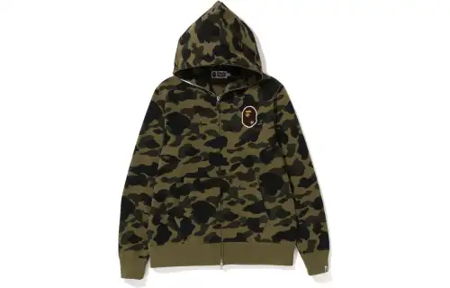 Bape 1St Camo Ape Head Patched Full Zip Hoodie FW22
