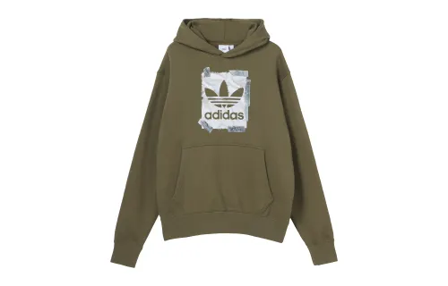 Adidas Originals Sweatshirts Unisex Green Hooded Moderate Regular