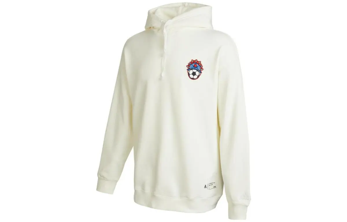 Adidas Sweatshirts Unisex White Hooded Moderate Regular