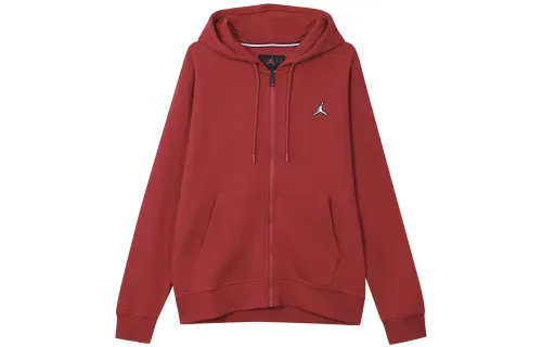 Jordan Sweatshirts Men's Red Hooded Thickened Cardigan