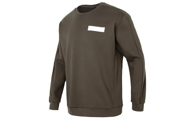 Adidas Sweatshirts Men's Olive Green Crew Neck Moderate Regular
