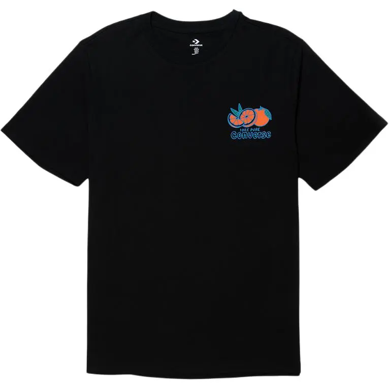 Converse T-Shirts Men's Black Crew Neck Moderate