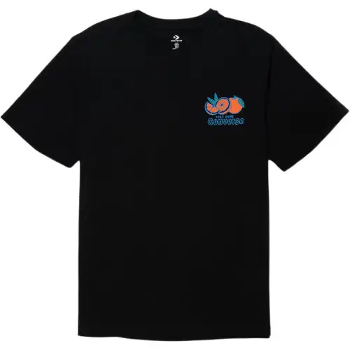 Converse T Shirts Men's Black Crew Neck Moderate
