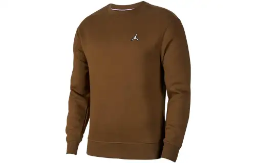 Jordan Air Jordan Fleece Sweatshirts Men's Light Olive Green Crew Neck Thickened Regular