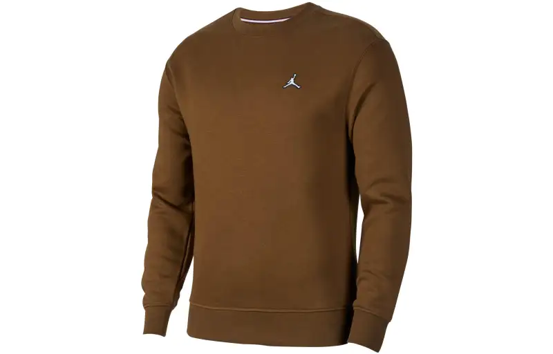 Jordan Air Jordan Fleece Sweatshirts Men's Light Olive Green Crew Neck Thickened Regular