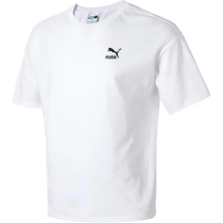 PUMA T-Shirts Unisex White Crew Neck Moderate