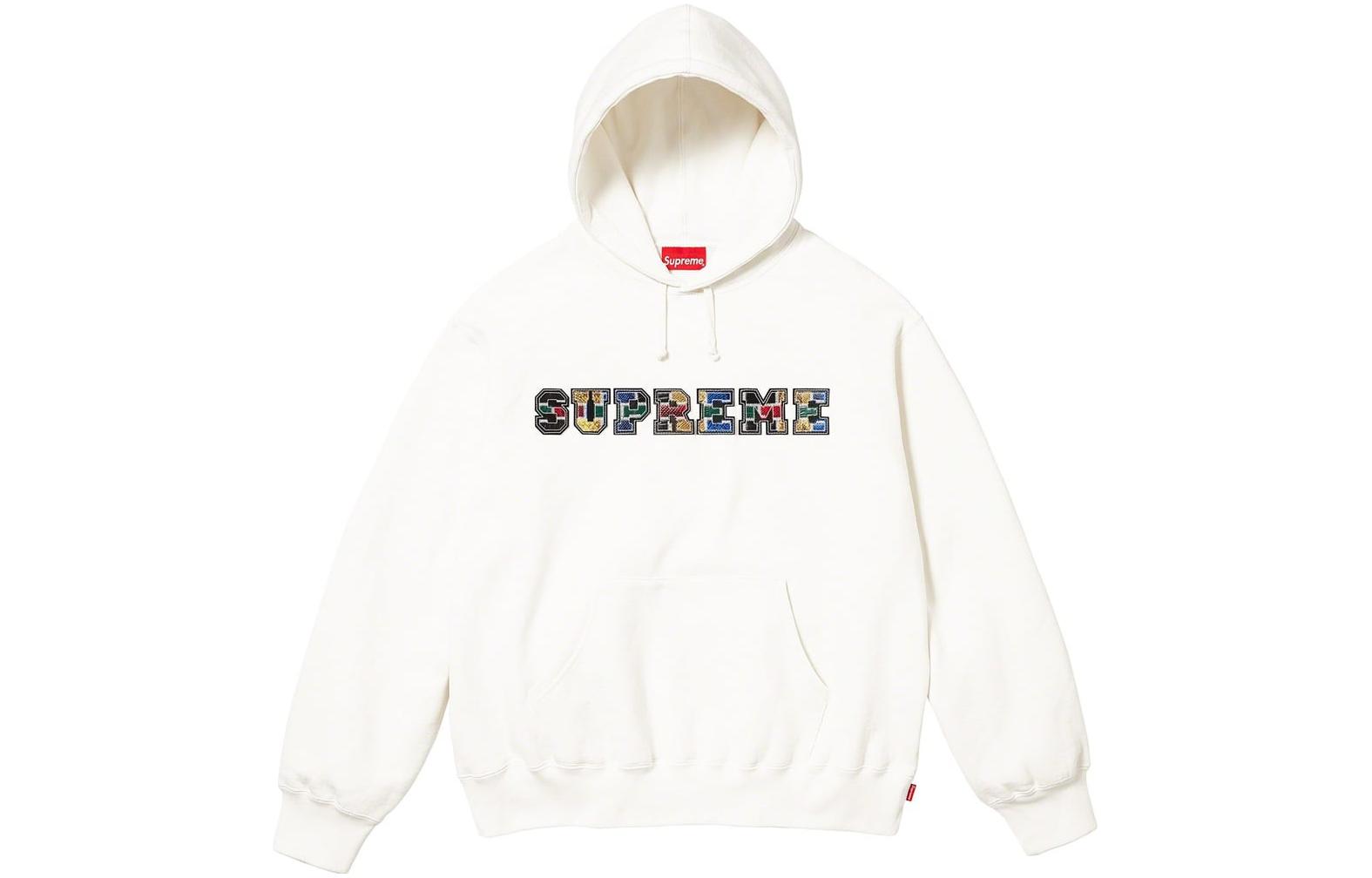 Худи Supreme FW23 WEEK4 COLLEGIATE PATCHWORK LEATHER HOODED SWEATSHIRT (разноцветное)