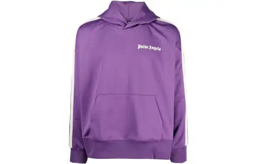 PALM ANGELS Sweatshirts Men's Purple Hooded Moderate Regular