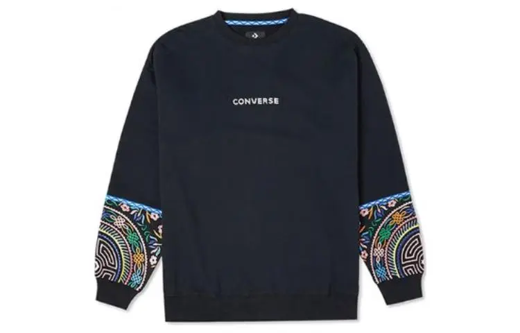 Converse Sweatshirts Unisex Black Crew Neck Thickened Regular