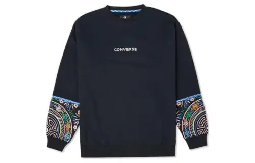 Converse Sweatshirts Unisex Black Crew Neck Thickened Regular