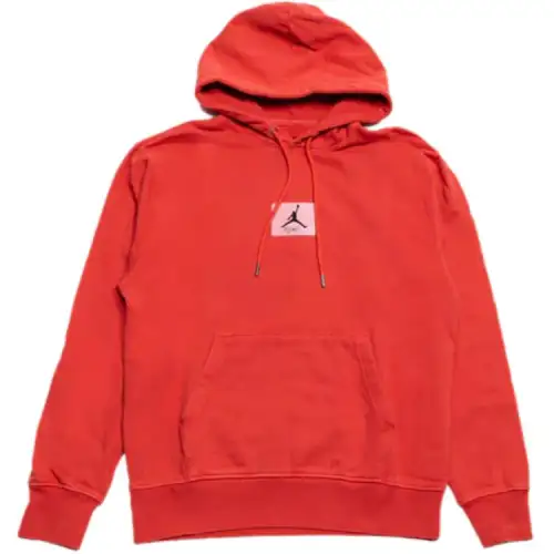 Jordan Essentials Statement Fleece Washed Pullover Hoodie Sweatshirt Men's Red