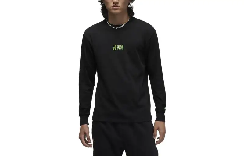 Jordan Sweatshirts Men's Black Crew Neck Moderate Regular