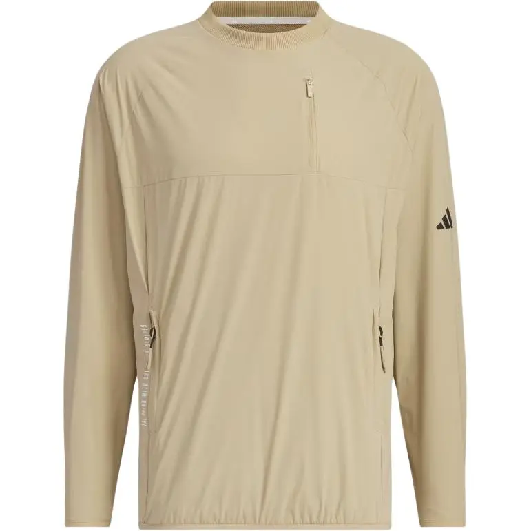 Adidas T-Shirts Men's Khaki Crew Neck Moderate Straight Fit