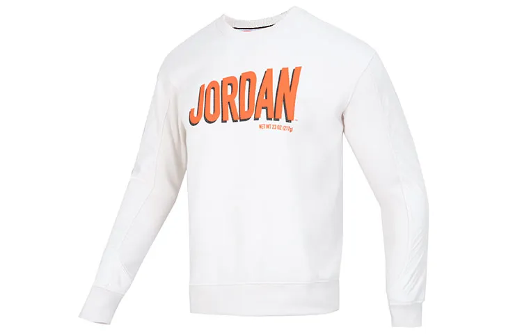 Jordan Flt Mvp Gfx Flc Crew Sweatshirts Men's White Crew Neck Moderate Regular