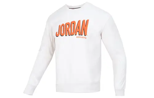 Jordan Flt Mvp Gfx Flc Crew Sweatshirts Men's White Crew Neck Moderate Regular