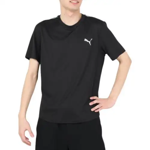 PUMA T Shirts Men's Black Crew Neck Straight Fit