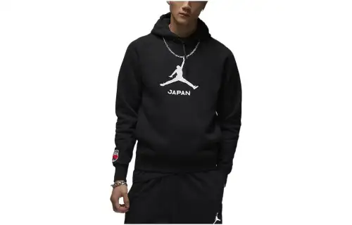 Jordan Sweatshirts Men's Black Hooded Moderate Regular