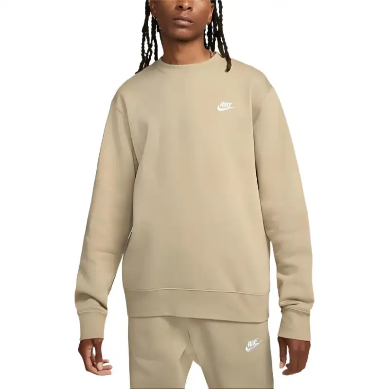 Nike Sweatshirts Men's Khaki Crew Neck Moderate Regular