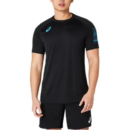 Asics T Shirt Men's Performance Black/Aqua Green