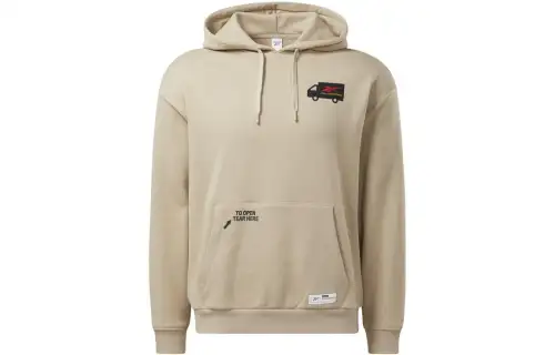 Reebok Sweatshirts Unisex White Hooded Thickened Regular