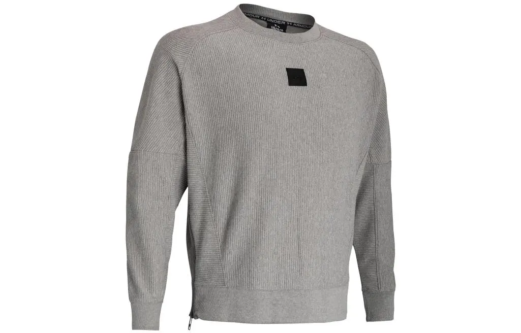 Under Armour Ottoman Sweatshirts Men's Gray Crew Neck Thickened Regular