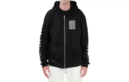 Chrome Hearts Sweatshirts Unisex Black Hooded Moderate Other