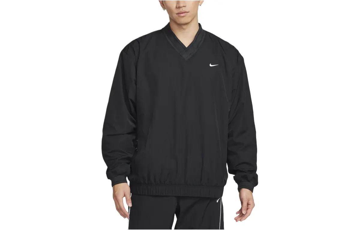 Nike Sweatshirts Men's Black V-neck Moderate Straight Fit