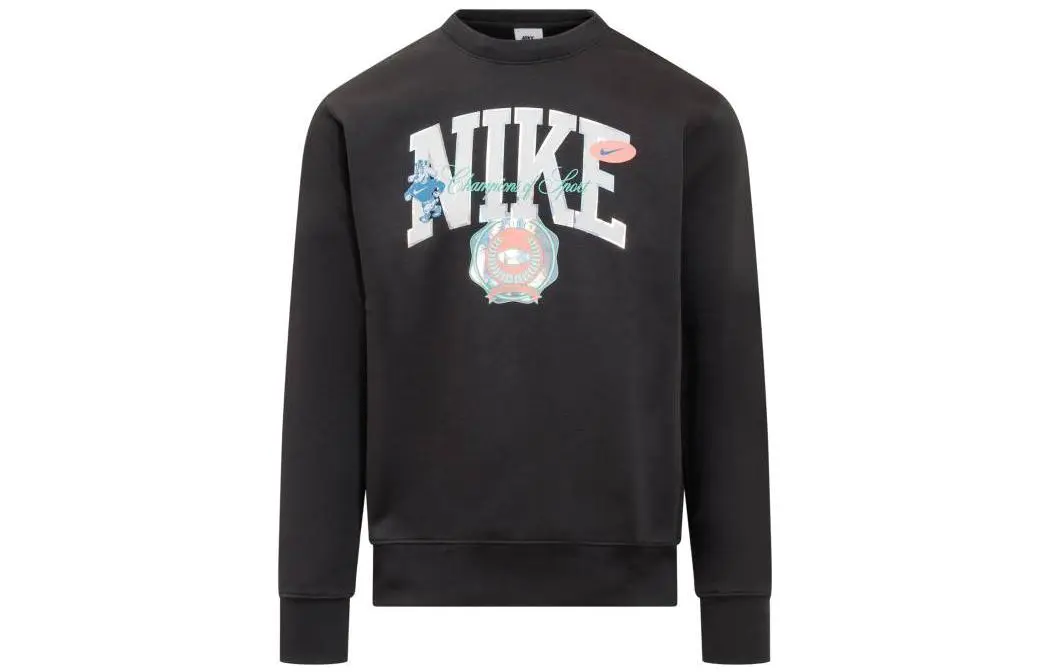 Nike Sweatshirts Men's Black Crew Neck Moderate Regular