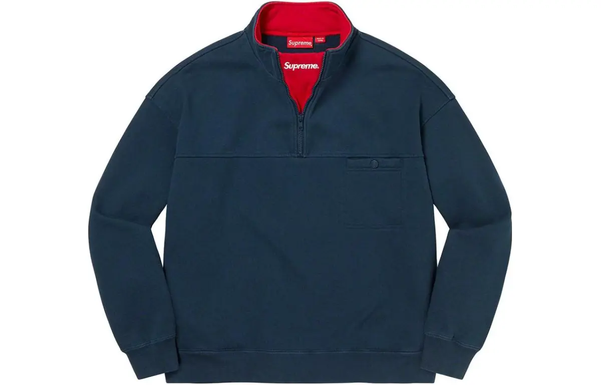 Supreme Washed Half Zip Pullover