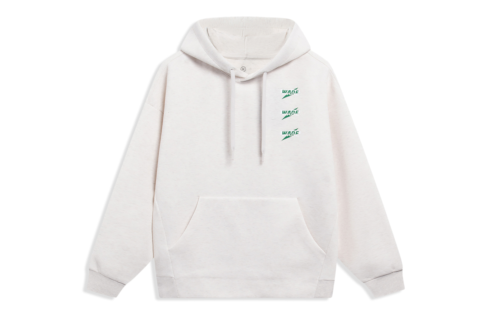 LiNing Wade series hooded character print pullover sweatshirt, same style for men and women, floral gray tile gray