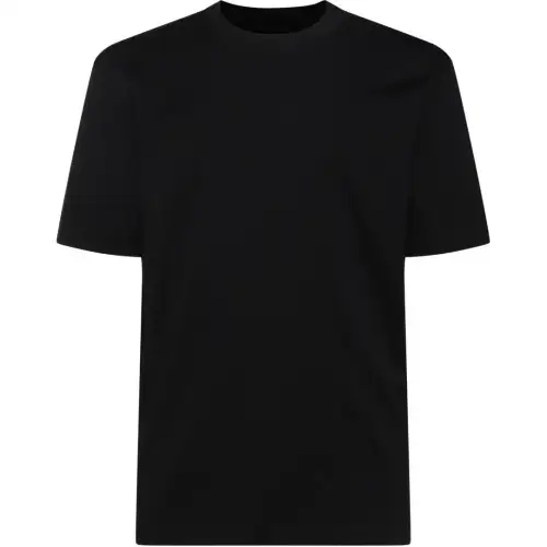 Loro Piana T Shirts Men's Black Crew Neck Moderate Straight Fit