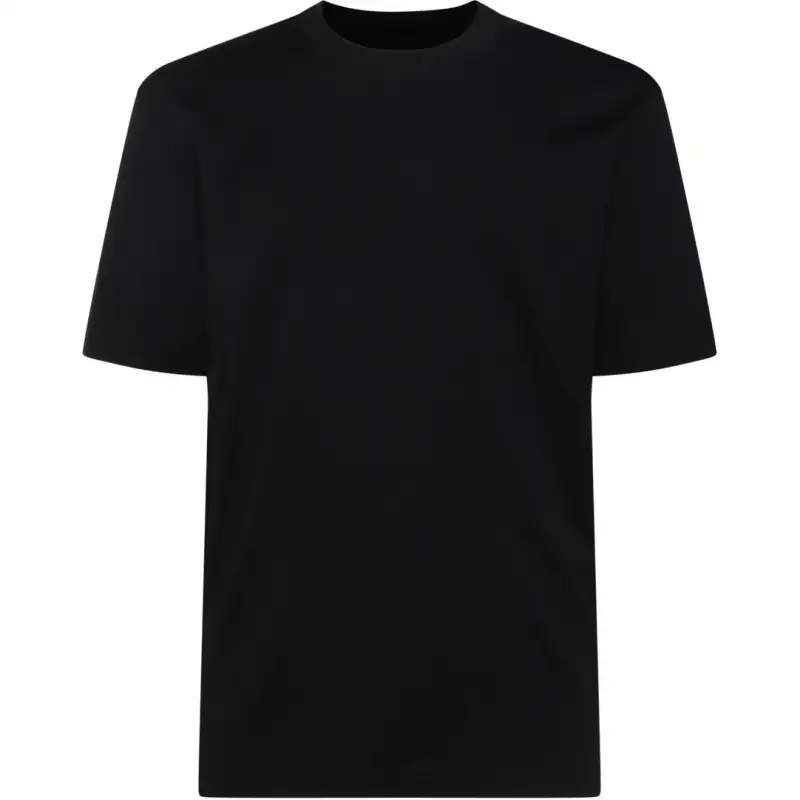 Loro Piana T Shirts Men's Black Crew Neck Moderate Straight Fit