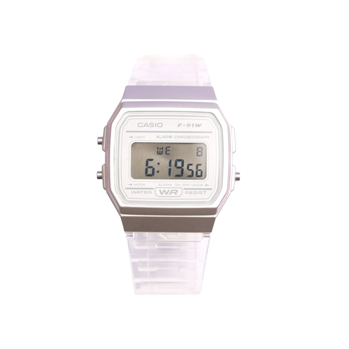 CASIO Custom Collection Electronic Movement Resin Strap Watch 38.2mm*35.2mm Unisex Silver Dial